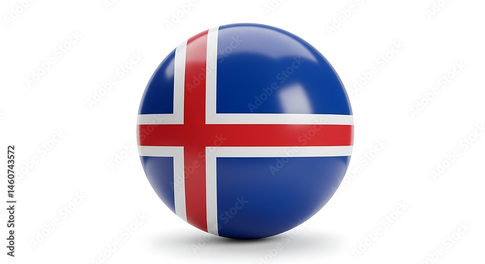 Obraz premium Icelandic Orb A Digital Flag AI Generated