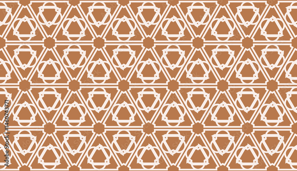Fototapeta premium Decorative pattern with triangles style. Vector Seamless illustration. For fashion print, scrapbooking page, flyer design.