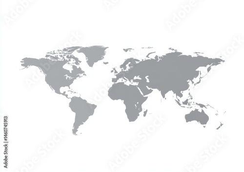 World map gray continents