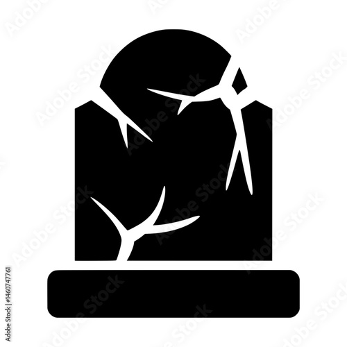 Gravestone Silhouette Vector Icon
