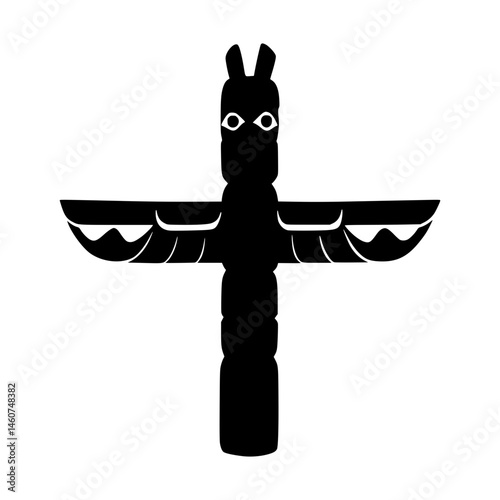 Totem Pole Silhouette - Tribal Design
