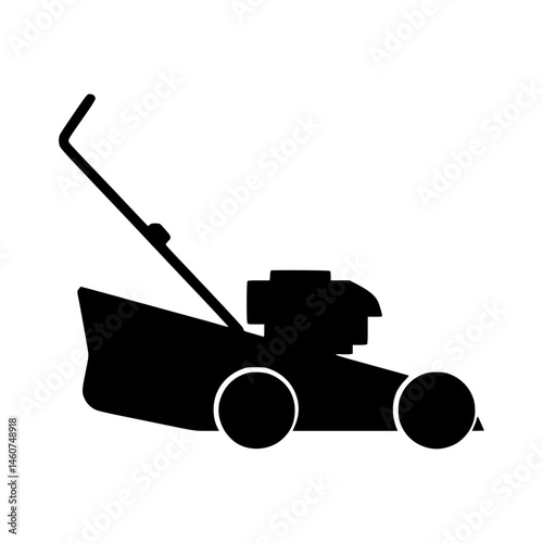 Silhouette Lawn Mower Icon