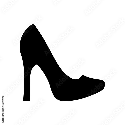 Black High Heel Shoe Silhouette Icon