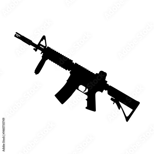 Black Rifle Silhouette Vector Illustration