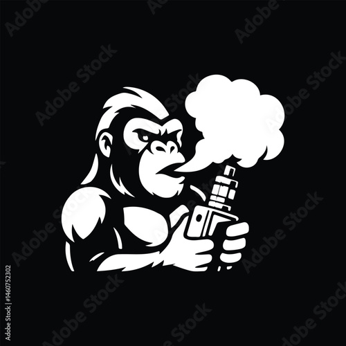 Gorilla Vaping Illustration