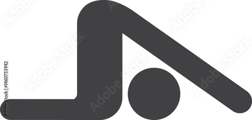 Standing Forward Bend Pose Yoga Icon Vector Illustration