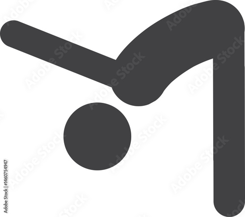 Supine Twist Pose Yoga Icon Vector Illustration
