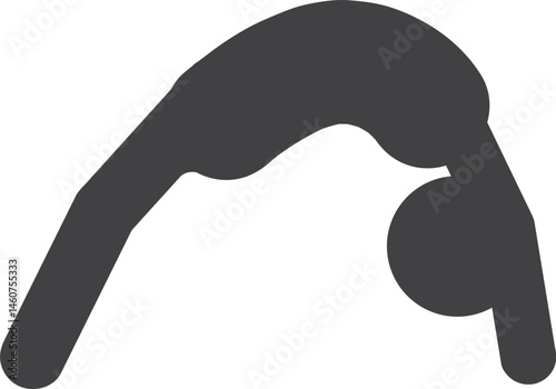 Wheel Pose Yoga Icon Vector Illustration