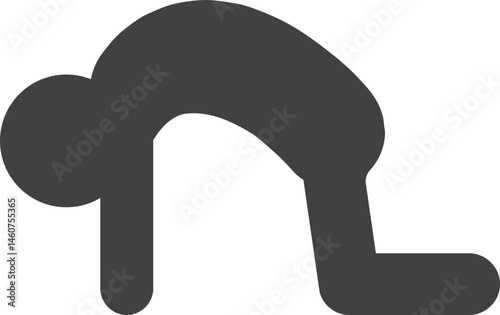 Dolphin Pose Yoga Icon Vector Illustration