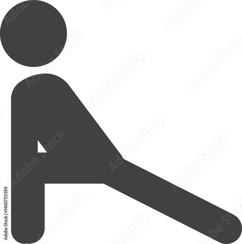 Downward Dog Split Pose Yoga Icon Vector Illustration