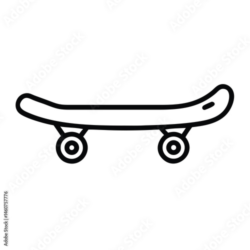 Skateboard Icon Line Art Graphic Design Element