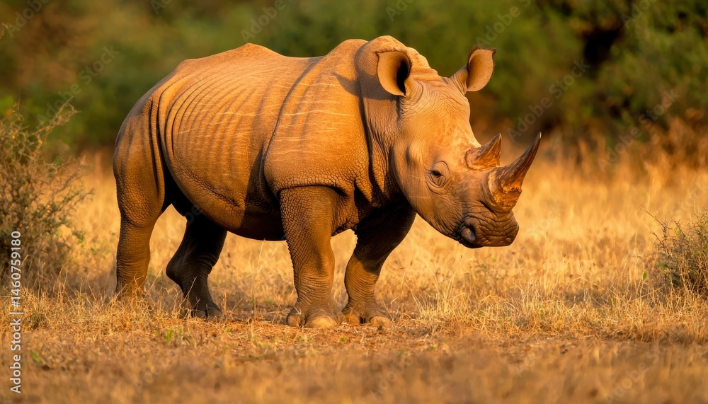 Fototapeta premium White rhino in savanna