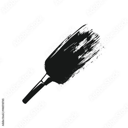 Paint Brush Stroke Grunge Vector, Black Isolated Element on Transparent Background