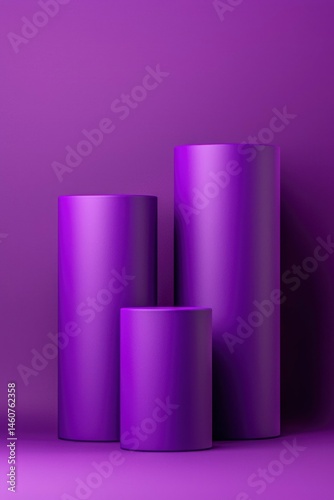 Three Cylindrical Display Stands