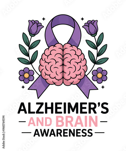 Alzheimer's Awareness T-Shirt Design, Vector Illustration. Alzheimer's Awareness T-shirt.