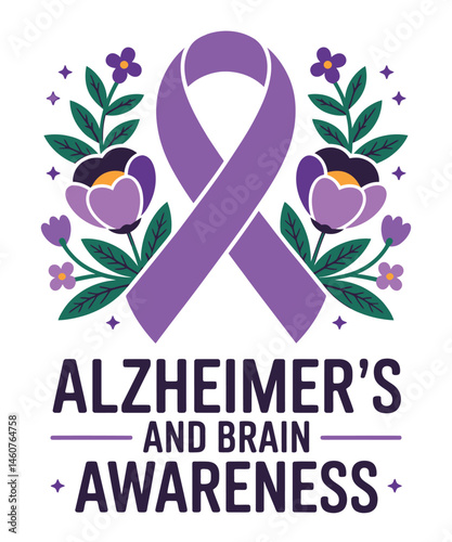 Alzheimer's Awareness T-Shirt Design, Vector Illustration. Alzheimer's Awareness T-shirt.