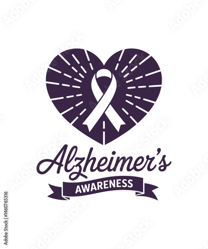 Alzheimer's Awareness T-Shirt Design, Vector Illustration. Alzheimer's Awareness T-shirt.