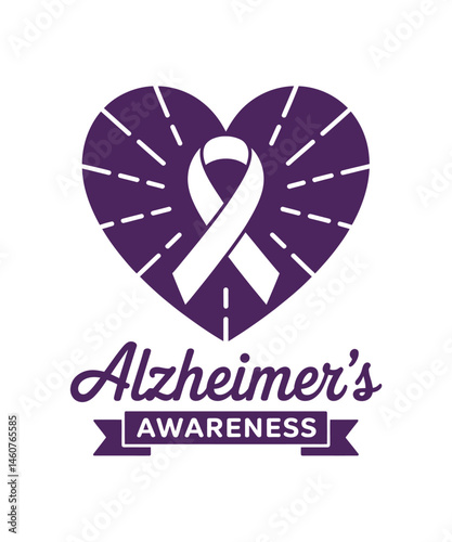 Alzheimer's Awareness T-Shirt Design, Vector Illustration. Alzheimer's Awareness T-shirt.