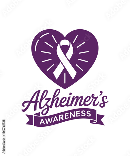 Alzheimer's Awareness T-Shirt Design, Vector Illustration. Alzheimer's Awareness T-shirt.