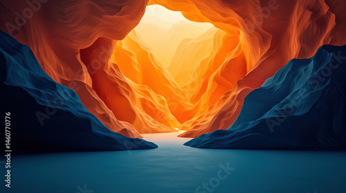 A bold 3D background features realistic detail, rendered in 4K resolution from a side angle, expressing warmth with shades of orange and cool blue hues.