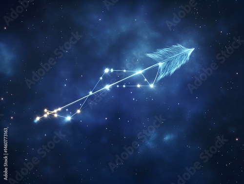 sagittarius constellation: starry night sky, celestial navigation, abstract design