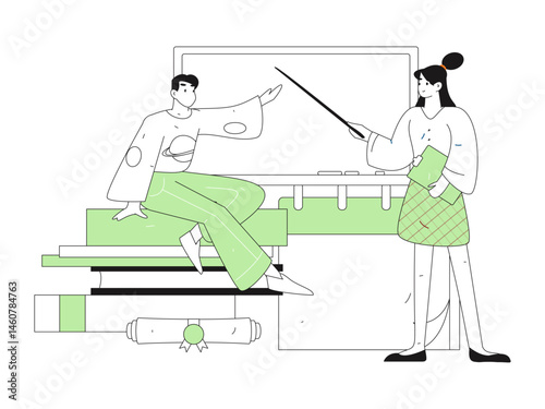 Character reading quietly vector concept operation hand drawn illustration
