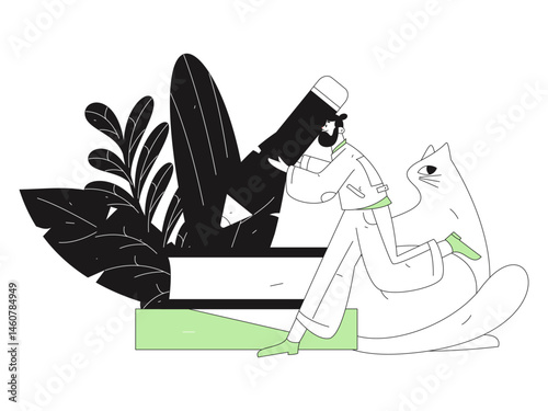 Character reading quietly vector concept operation hand drawn illustration

