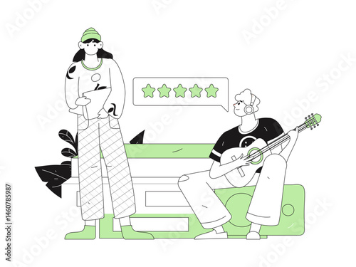 Character reading quietly vector concept operation hand drawn illustration
