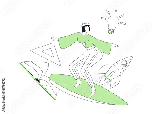 Character reading quietly vector concept operation hand drawn illustration
