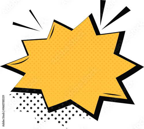 Comic style speech bubble with halftone effect