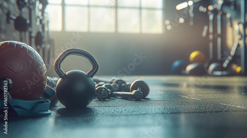 of fitness enthusiast using various functional training equipment in modern gym.