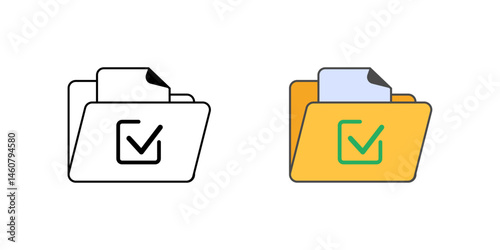 File folder cleanup icon – a minimalist folder containing only essential items, representing digital organization and decluttering.