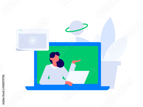 Character reading quietly vector concept operation hand drawn illustration
