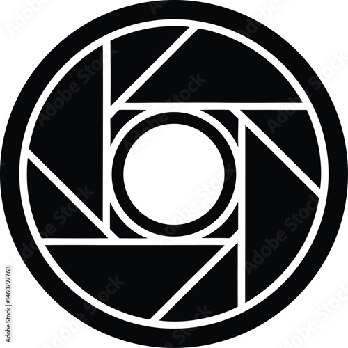 camera lens logo silhouette icon vector illustration