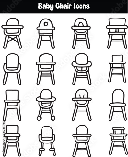 Baby Chair Icon Set