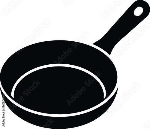 frying pan with handle icon vector illustration