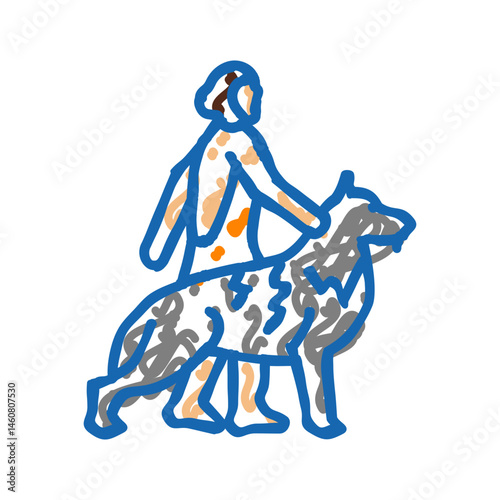 domestication animals human evolution icon doodle illustration