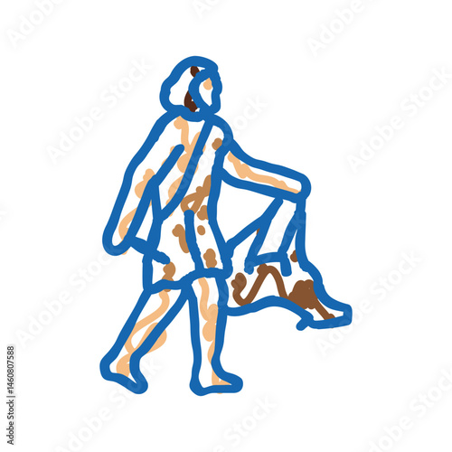 hunting gathering human evolution icon doodle illustration