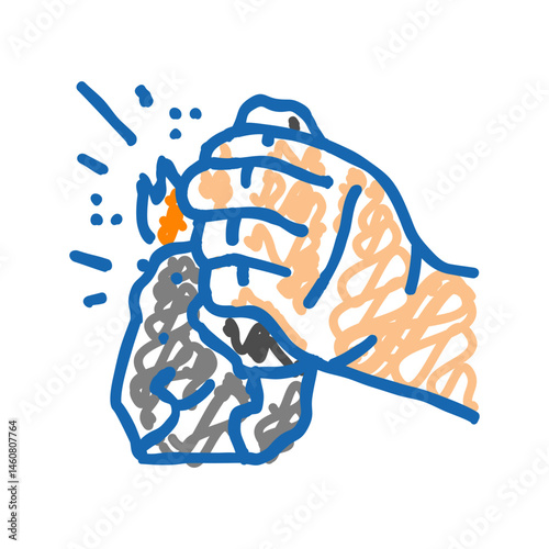 fire making human evolution icon doodle illustration