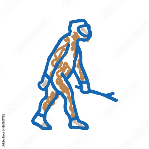 homo erectus human evolution icon doodle illustration