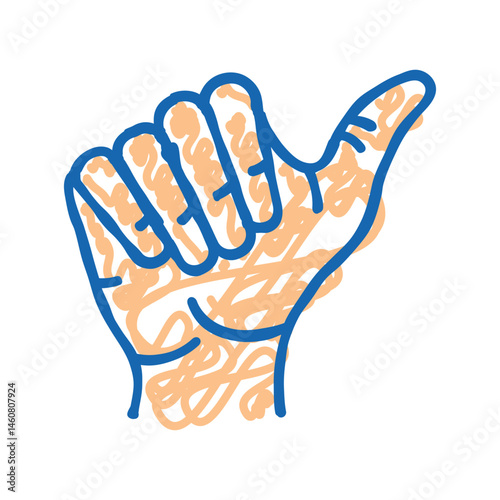 opposable thumb human evolution icon doodle illustration