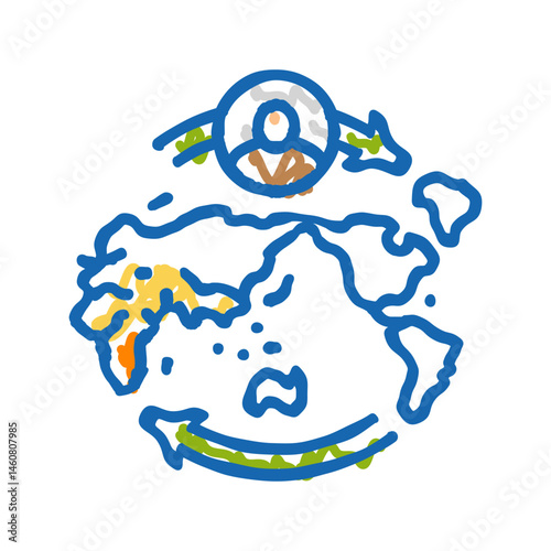 migration africa human evolution icon doodle illustration