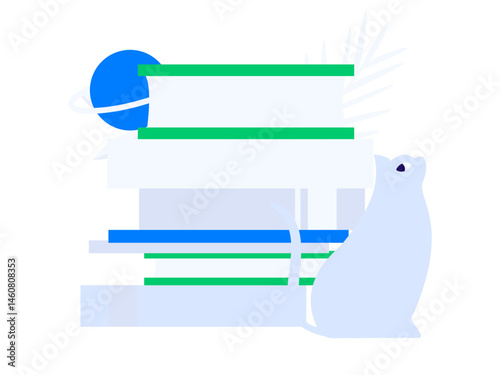 Character reading quietly vector concept operation hand drawn illustration
