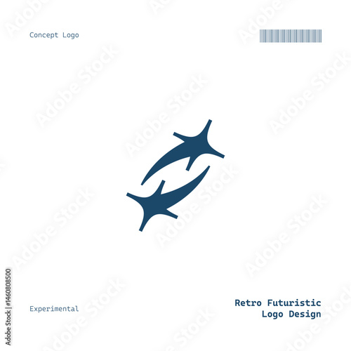 Modern Minimalist Logo Retro Futuristic Concept