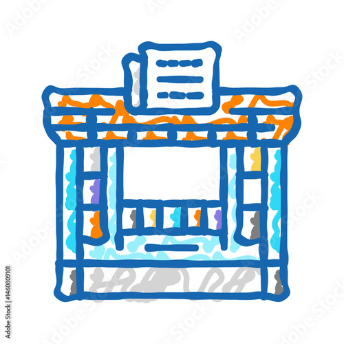 newsstand news media icon doodle illustration