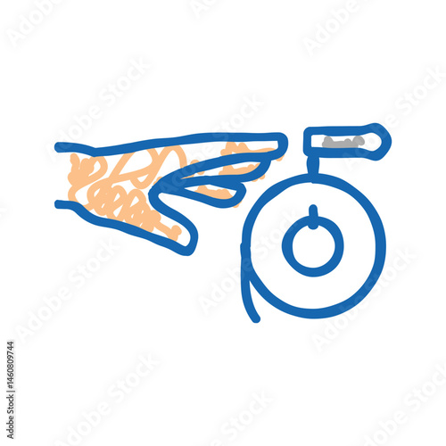 hand reaching paper towel icon doodle illustration