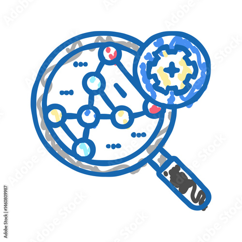 genetic research biomedical icon doodle illustration