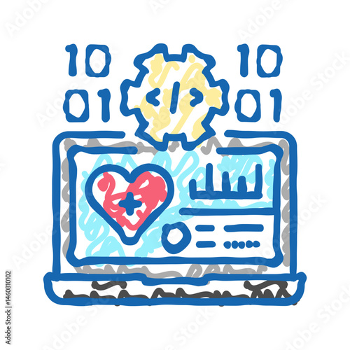 medical software biomedical icon doodle illustration