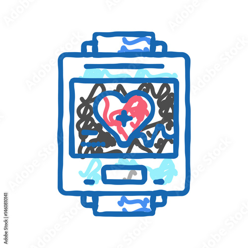 wearable medical device biomedical icon doodle illustration