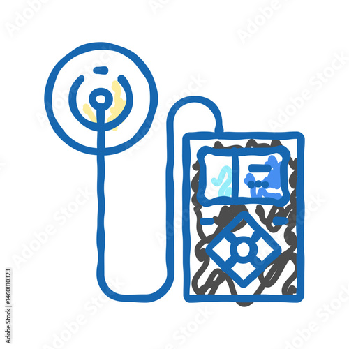 insulin pump biomedical icon doodle illustration